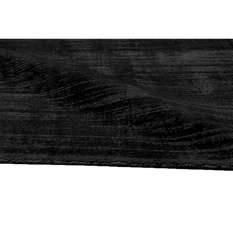 Tapis noir crocheté à la main Krillin, Rectangle 9 pi x 12 pi