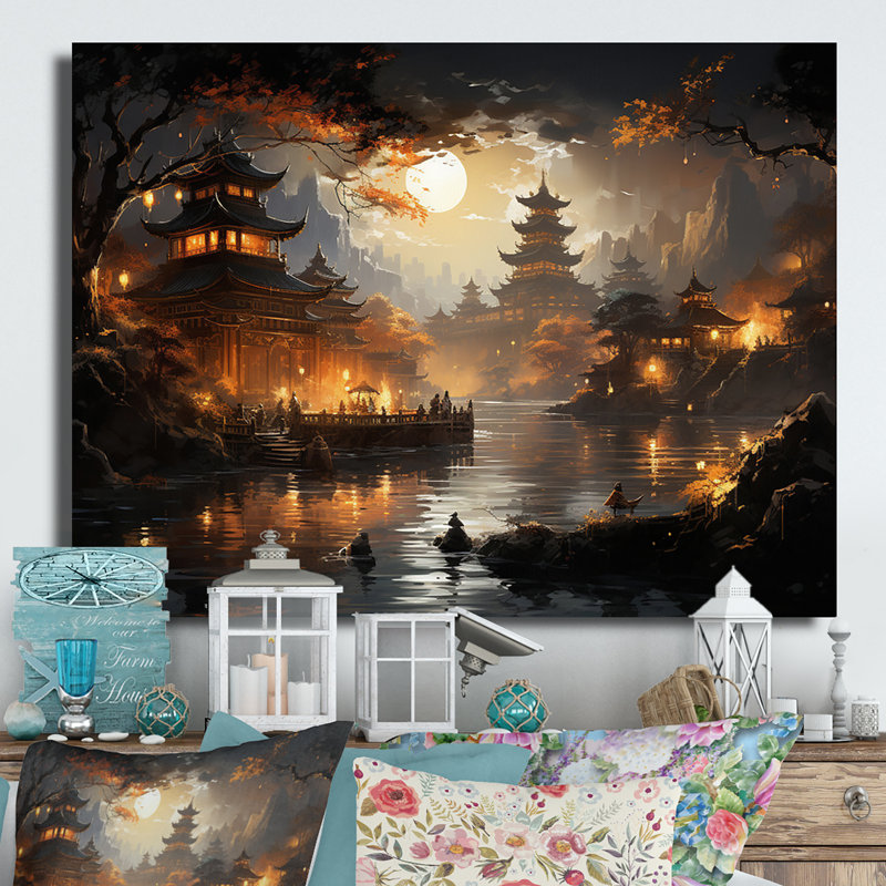 «China Golden Temple II», reproduction sans cadre sur métal, H 12 po x l 20 po x P 1 po
