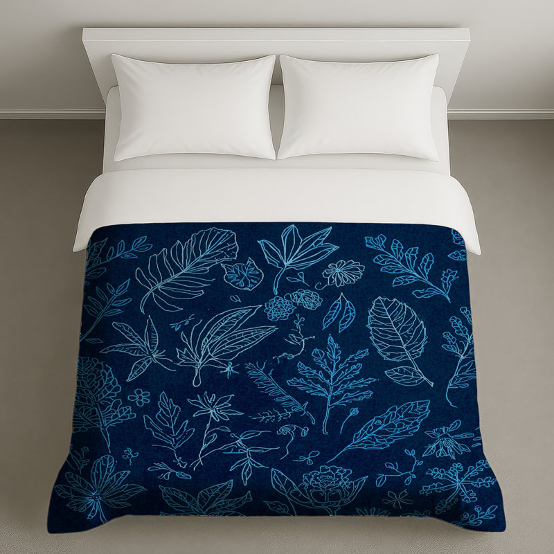 Housses de couette Botanical Leaf Sketches, Lit simple