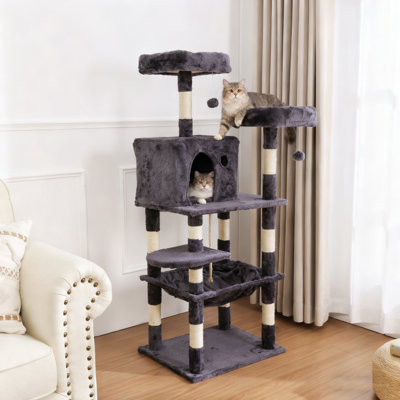 Arbre à chat gris à 7 niveaux
