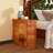 Walnut Wood End Table - Slim 2-Drawer Sofa Side Table - No Assembly Required