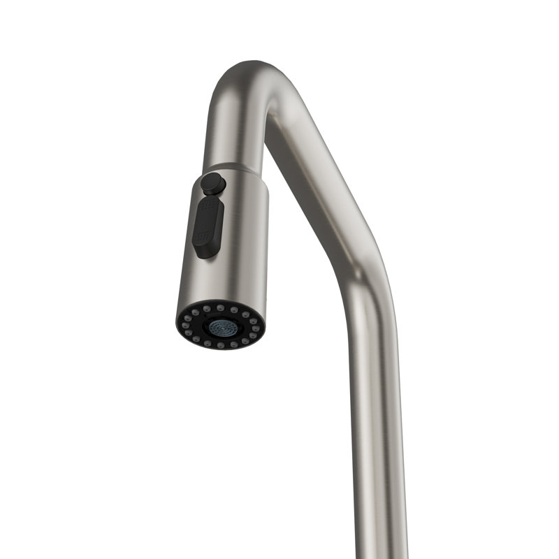 Karran Stalbridge Single Handle Pull-Down Sprayer Kitchen Faucet in Spot-Free, Stainless Steel