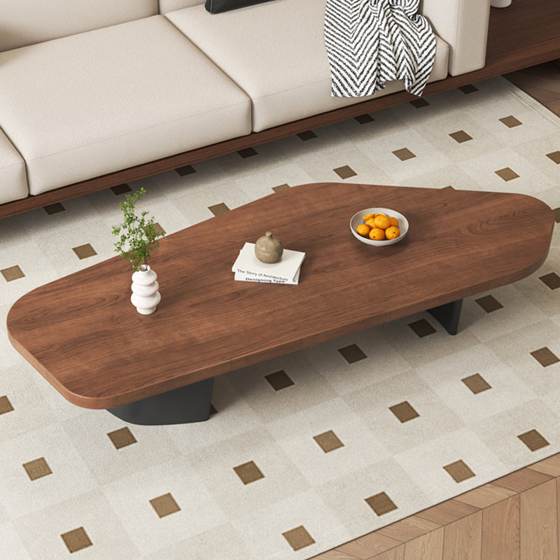 Table à thé créative en bois massif, Brun, Noir, noir, noir, noir, H 16,54 po x L 55,12 po x l 27,56 po