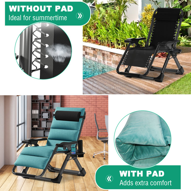 Reclining Zero Gravity Chair with Cushion