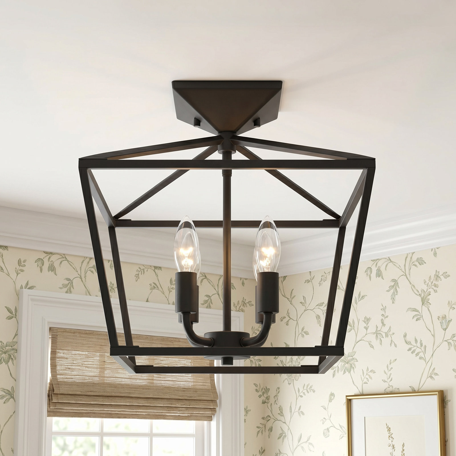 Hastings 4-Light Semi Flush Mount, Matte Black