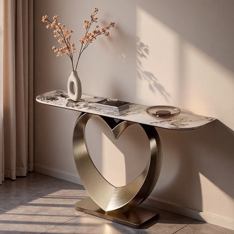Table de hall d'entrée moderne et luxueuse, H 33,5 po x l 39,4 po x P 13,8 po