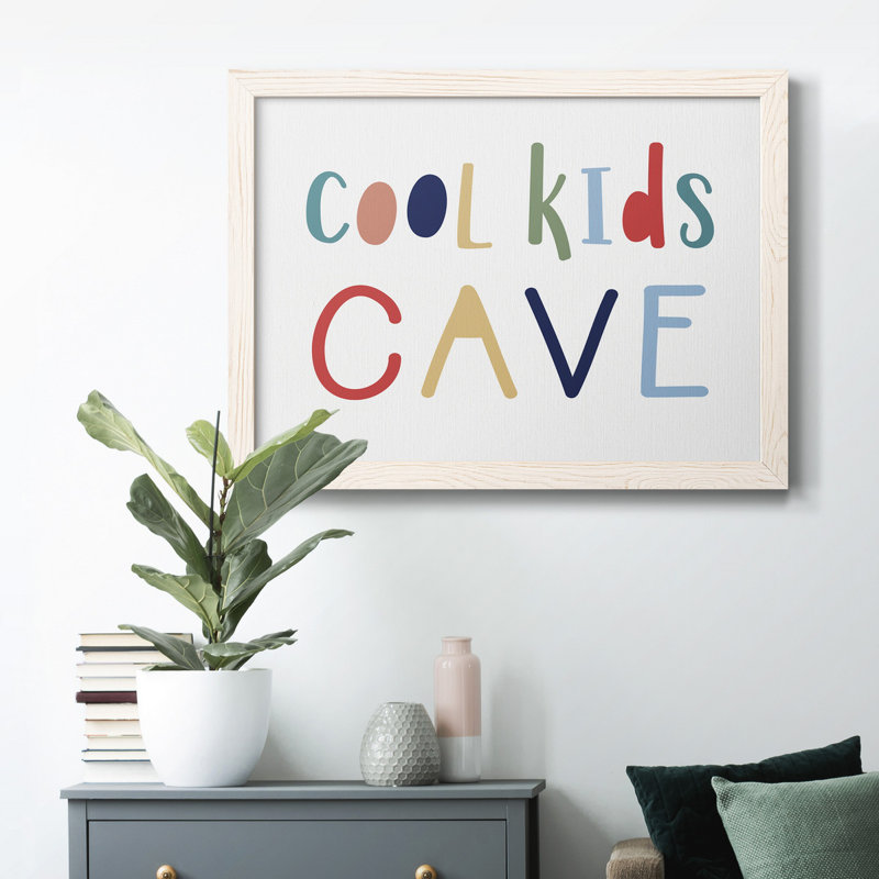 " Cool Kids Cave ", 17" H x 20" W x 1" D, White