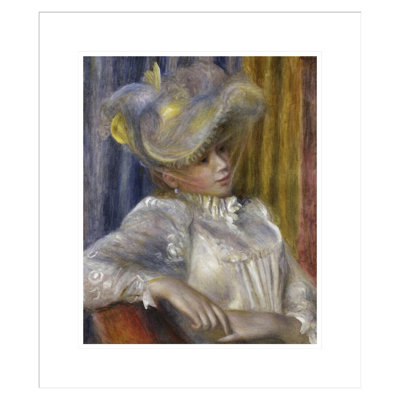 «Woman with a Hat» par Pierre-Auguste Renoir, impression giclée encadrée