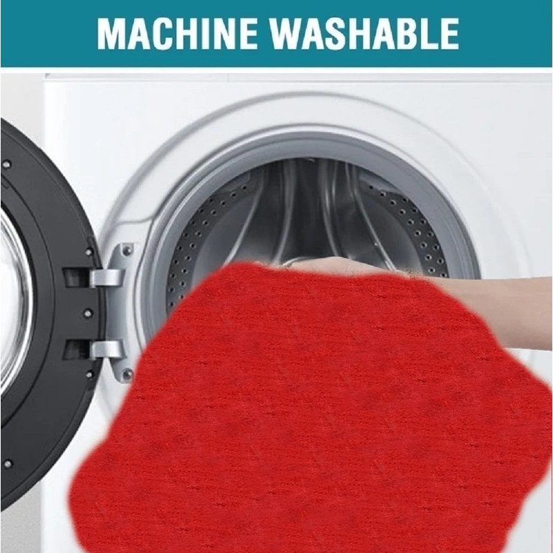 Red Polyester 5-Piece Bath Rug Set