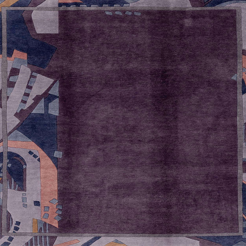 Miladi Abstract Indoor Rug, Square 3'