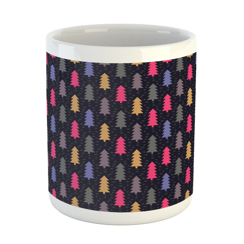 Grande tasse à café digital noel trees