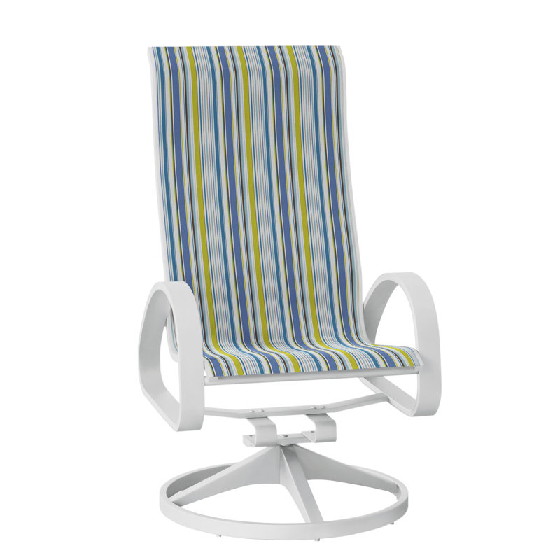 Fauteuil de patio pivotant Hiraku, Blanc texturé, Fenouil Augustine Sunbrella®