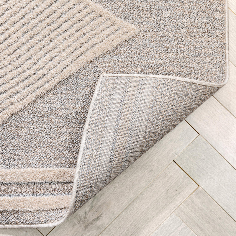 Well Woven Harlow Evie Tribal Diamond Medallion Pattern Beige Looped Pile Rug, Rectangle 160 x 220cm