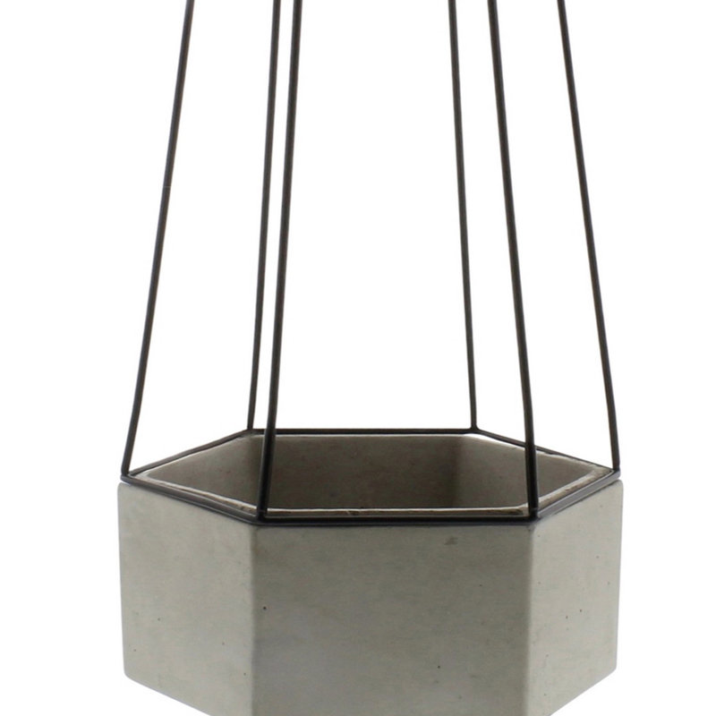 Pot à fleurs en ciment Jeremy, H 18 po  x l 7,75 po x P 7,75 po