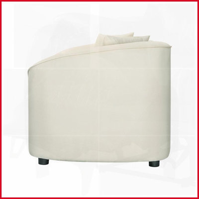 87" Curved Contemporary Off-White Velvet Sofa – Ergonomic Comfort for Stylish Living Rooms