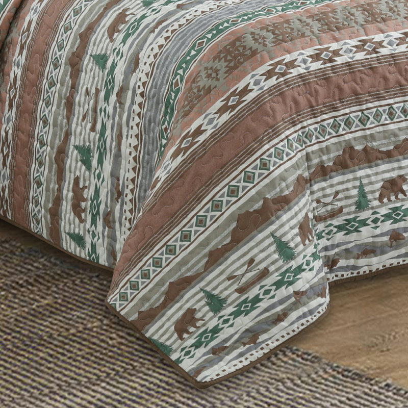 Morgandale Polyester Abstract Quilt, Queen Quilt + 5 Standard Shams