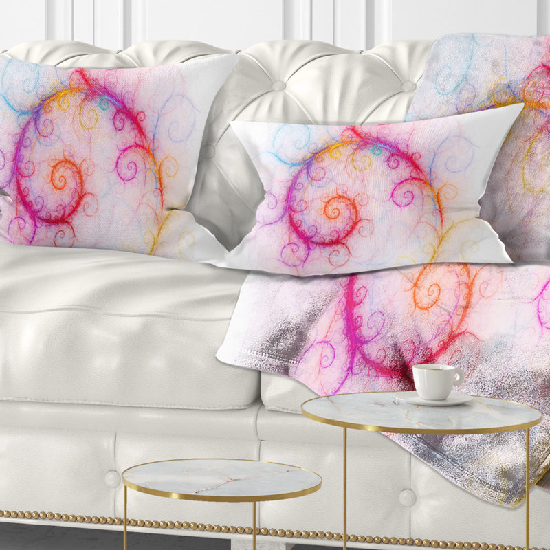 Abstract Beautiful Fractal Pattern Lumbar Pillow, Pink