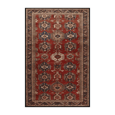 Machine Washable Persian Brown Area Rug