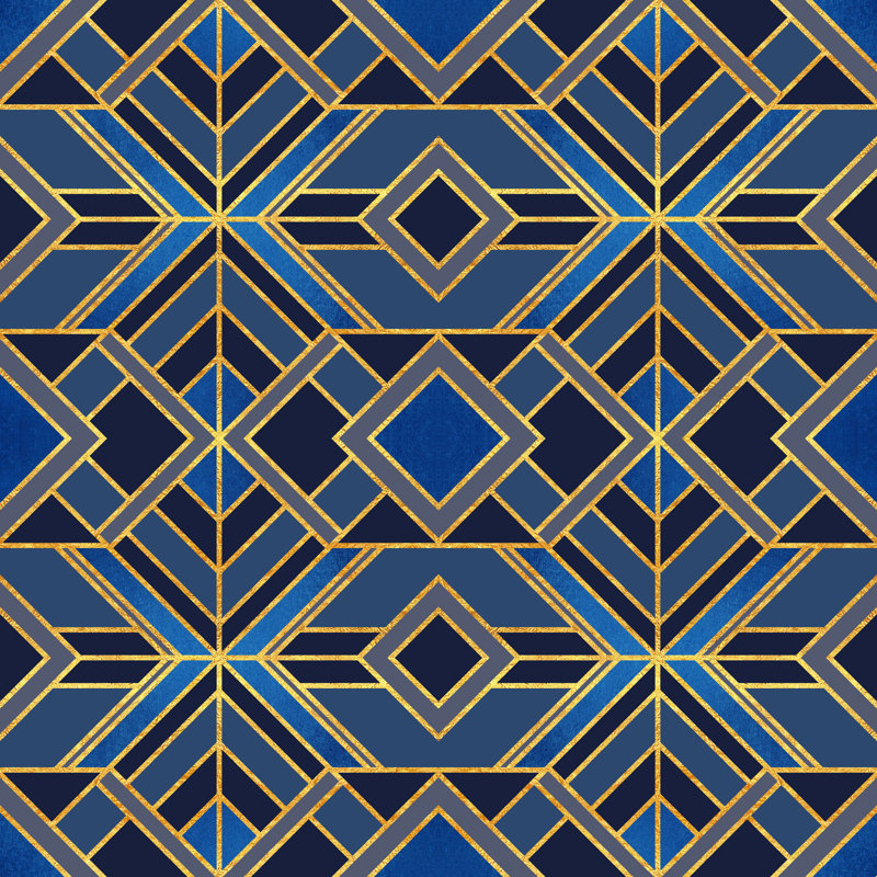 Bleu Geo, H 20 po x l 20 po x P 1,25 po, Non, Toile tendue
