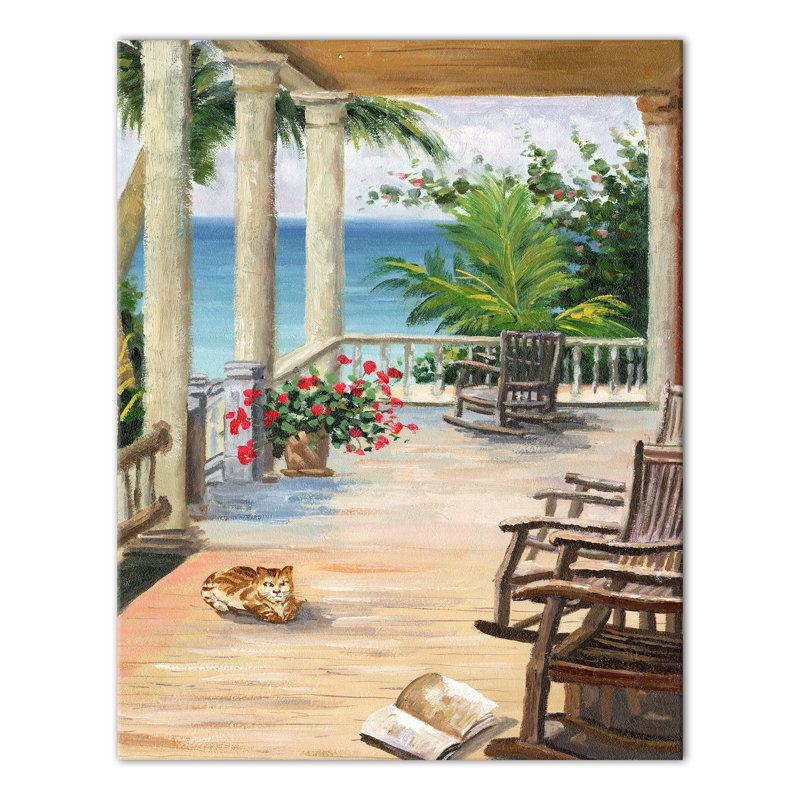 Porche assis sur toile, H 14 po x l 11 po x P 1,25 po, Sans cadre