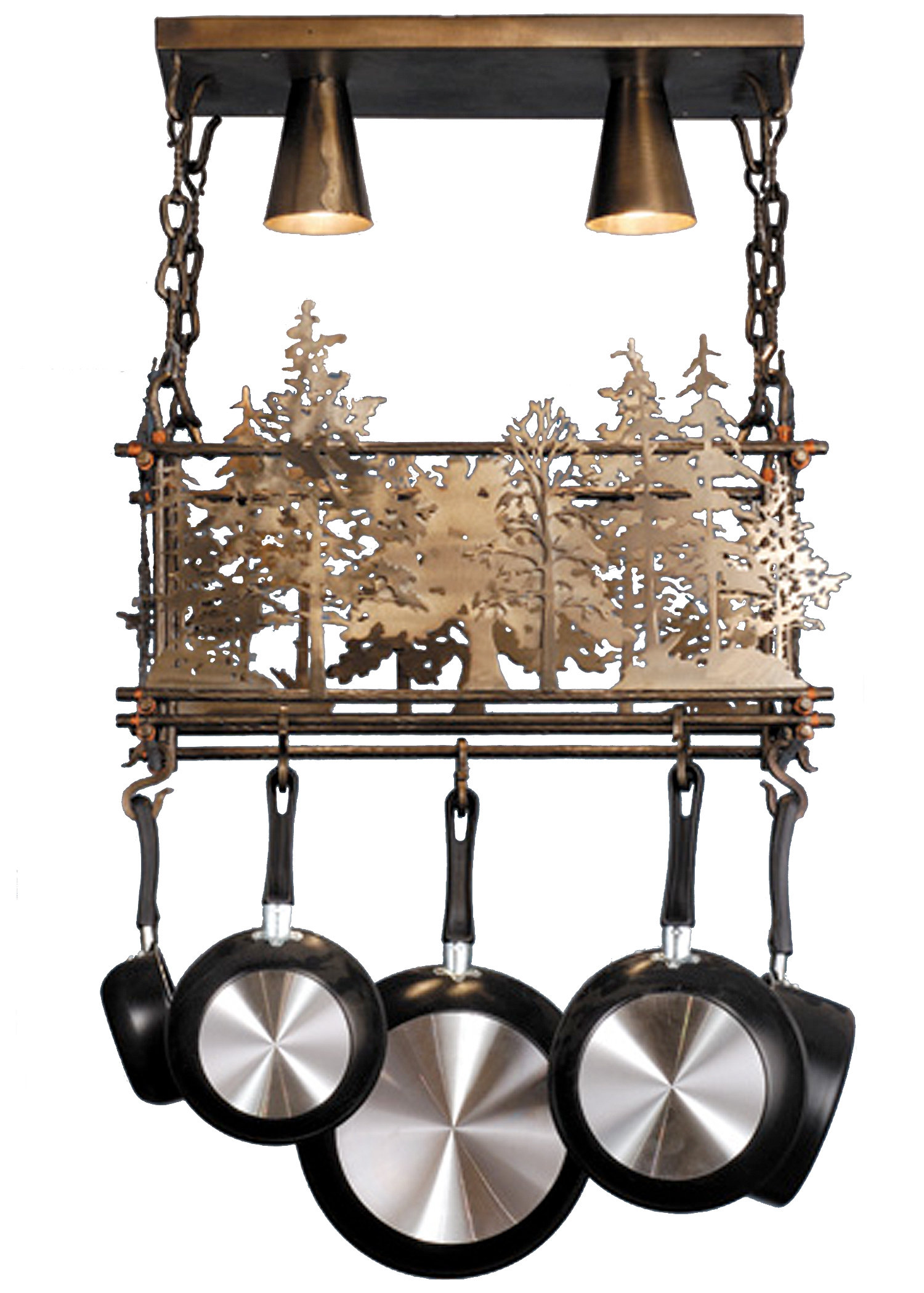 Handmade Hanging Rack Meyda Lighting Forest Handcrafted Hanging Pot Rack | Wayfair