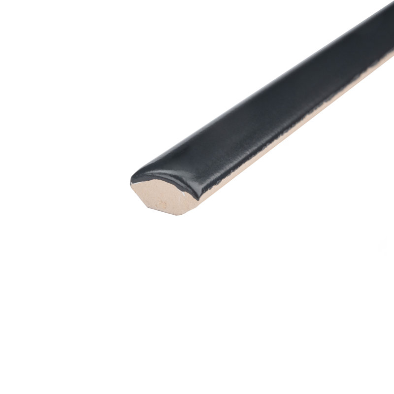 Chester 12" x 0.5" Ceramic Round Tile Trim in Matte Black
