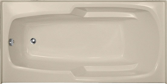 Baignoire de gelcoat de trempage 66" x 32" Designer, Amande, Chrome poli