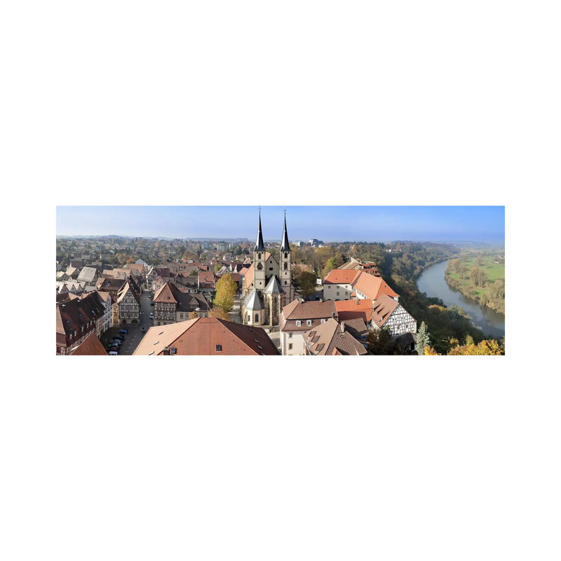 Old Town Viewed From Blue Tower, Bad Wimpfen, Baden-Wurttemberg, Germany - Wrapped Canvas Panoramic Print