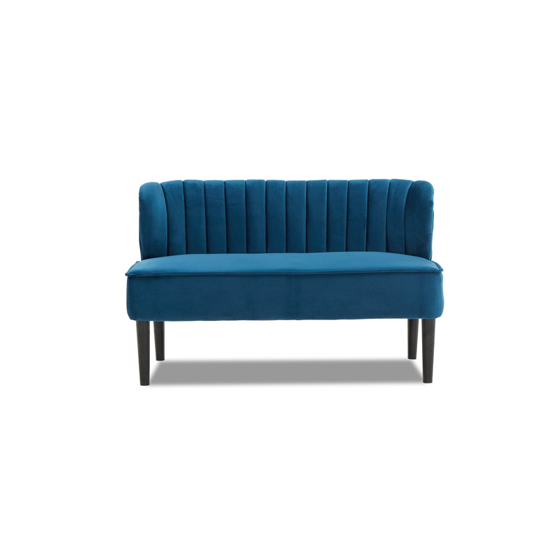 Georgio 2 Seater Velvet Loveseat, Blue