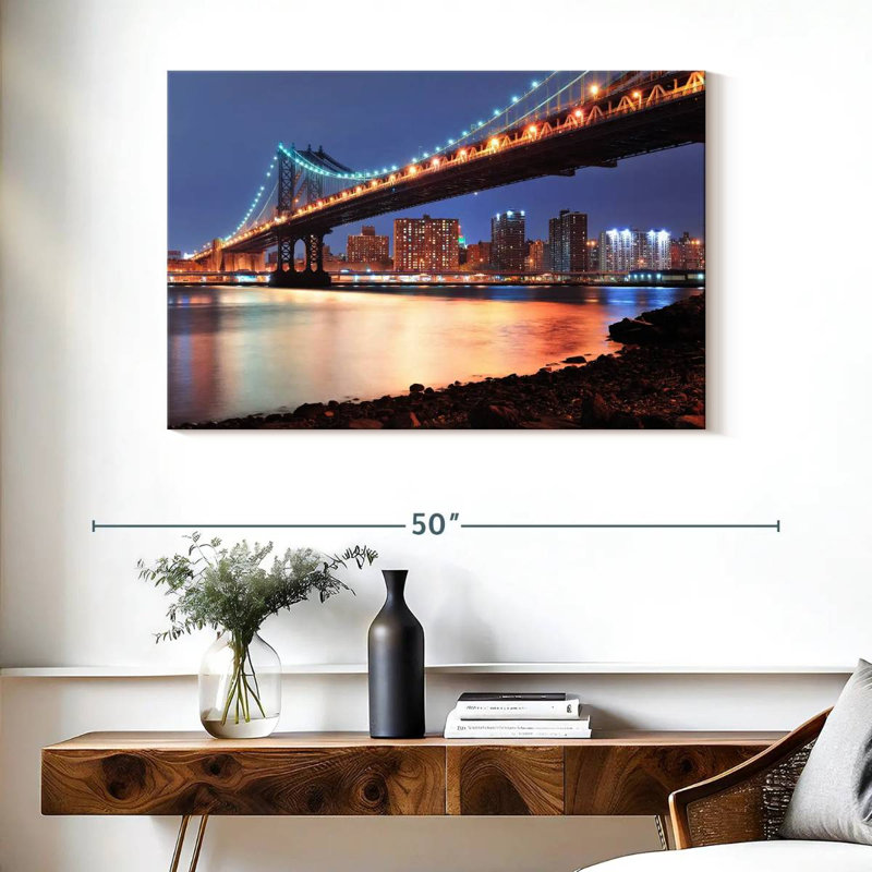 Lilie Illuminated Manhattan Bridge, 26" H x 39" W