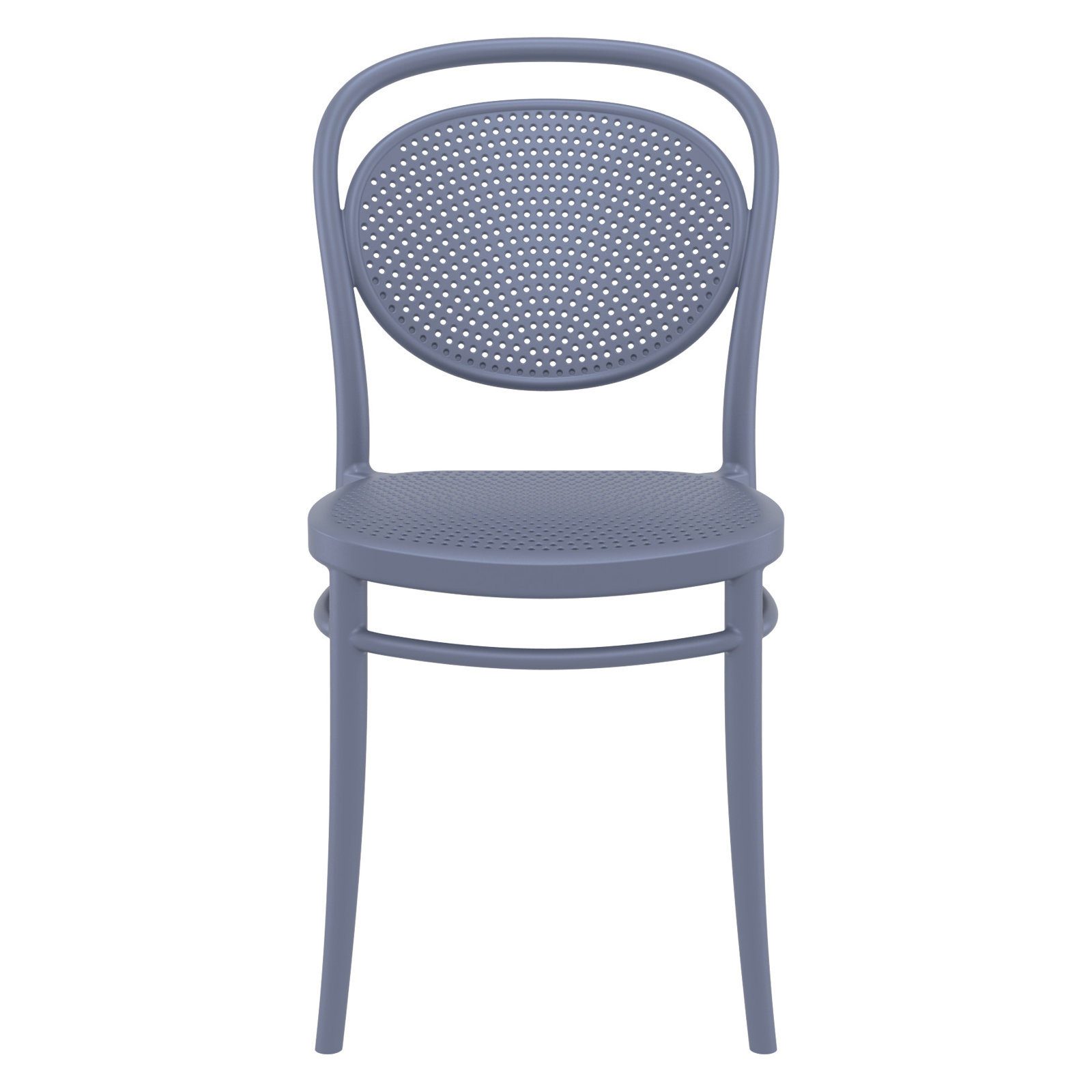 Farrah Stackable Patio Side Chair, Dark Gray