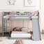 Lit superposé simple gris avec lit superposé intégré et coulissant - Conception esthétique pour la chambre à coucher, option d'écurie