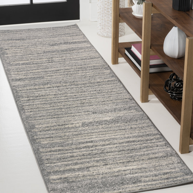 Tapis gris / crème Keisha, Tapis de couloir 2 pi 2 po x 8 pi