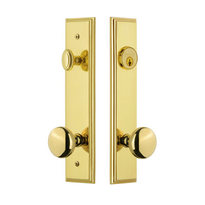 Carré Tall Plate Complete Entry Set with Single Cylinder Deadbolot and Fifth Avenue Knob