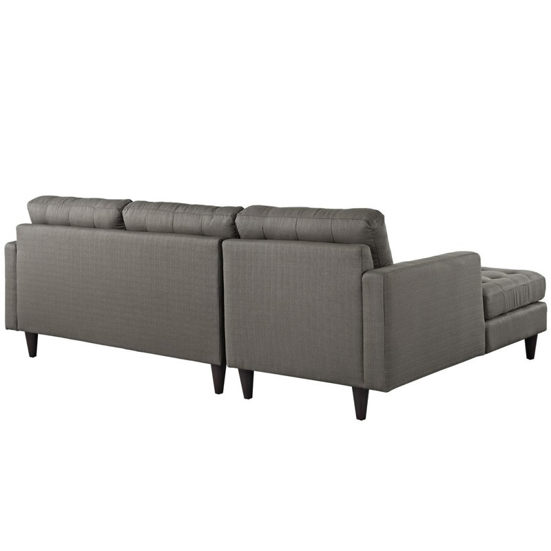 Modway Empress Sectional Sofa, Granite 100% Polyeste, 34" H x 99.5" W x 60.5" D, Left Hand Facing