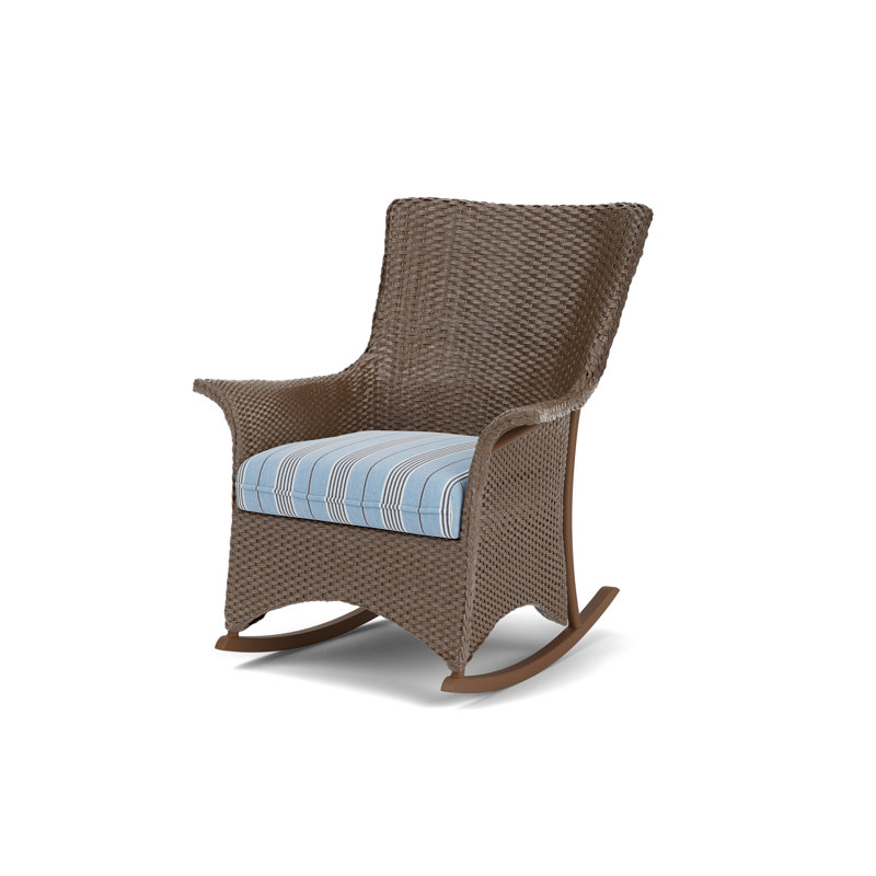 Mandalay Outdoor Rocker Chair, Bark, Hansen Sky