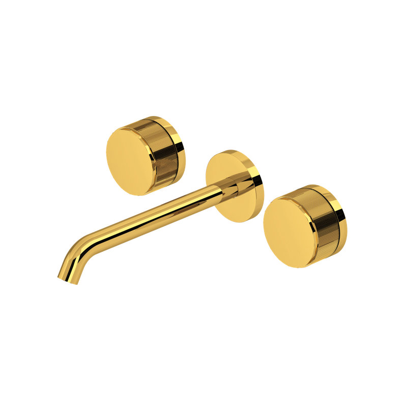 Amahle Wall Mount Lavatory Faucet Trim, Unlacquered Brass