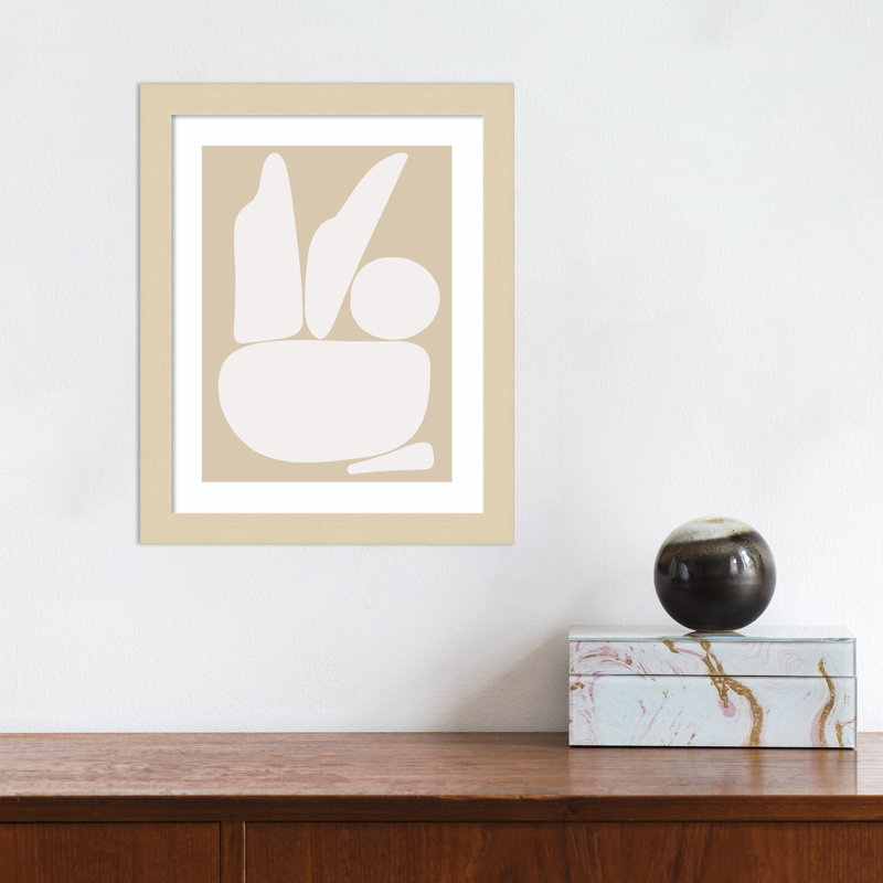 «Zen Rock Garden Neutral» par The Creative Bunch, reproduction d'art sur toile, H 13 po x l 11 po, Encadrement brun