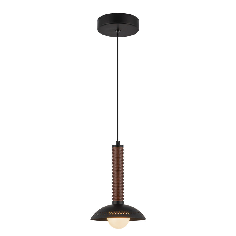 Suspension Serville 9 pouces (avec abat-jour), Noir, Blanc / noir mat