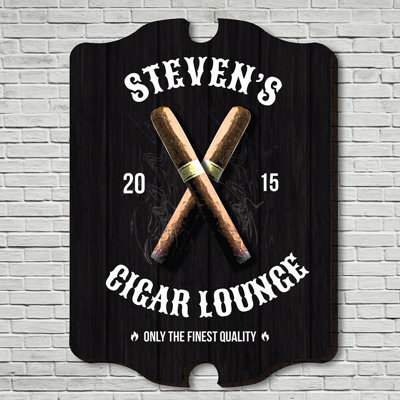 Custom Engraved Finest Quality Cigar Wooden Sign Wall Décor