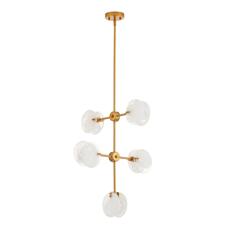 5-Light Dimmable Modern Sputnik Glass Chandelier