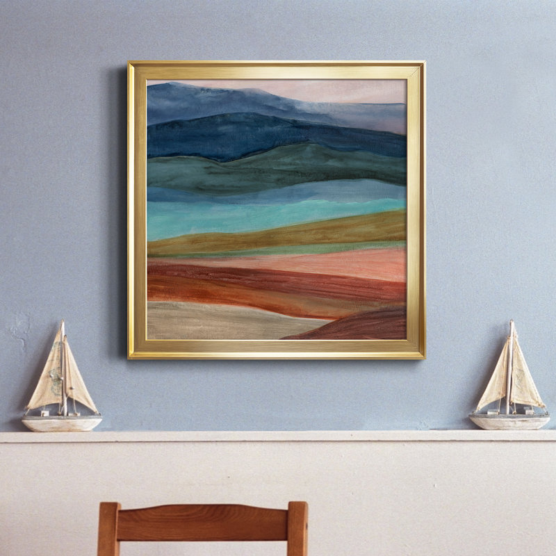 Desert Layers - Reproduction d'art sur toile encadrée, Doré, H 34,5 po x l 34,5 po x P 1,5 po