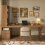 Bureau rectangulaire à 3 tiroirs en bois massif brun noisette-655991950-655992179