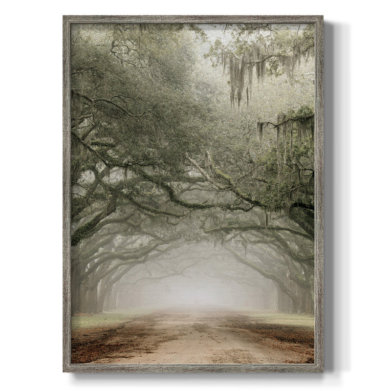" Doris Duke Garden ", No Mat, Walnut Framed Canvas