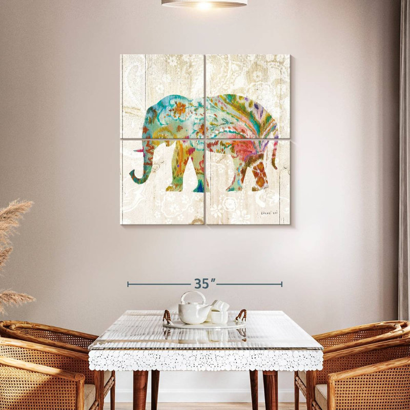 Éléphant Bramho Boho Paisley II, H 38 po x l 38 po