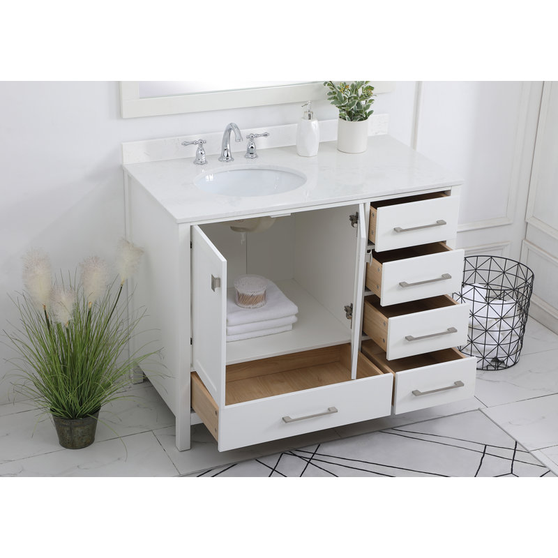Ensemble de meuble-lavabo simple 42 po Irene, Blanc