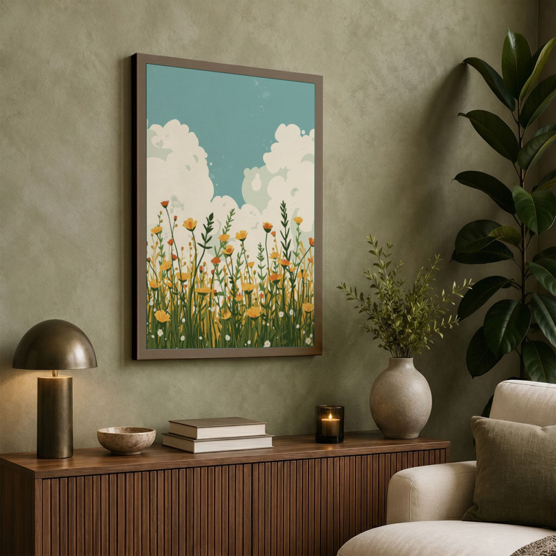 Summer Meadow Modern - Wrapped Canvas, 24x16 - 61.0 x 40.6 cm, White Border