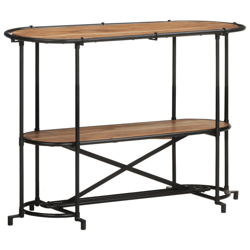 4-3 110cm Solid Wood Top Console Table, Solid acacia wood