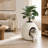 Hidden Cat Litter Box Enclosure with 24 Faux Plants & Pebbles