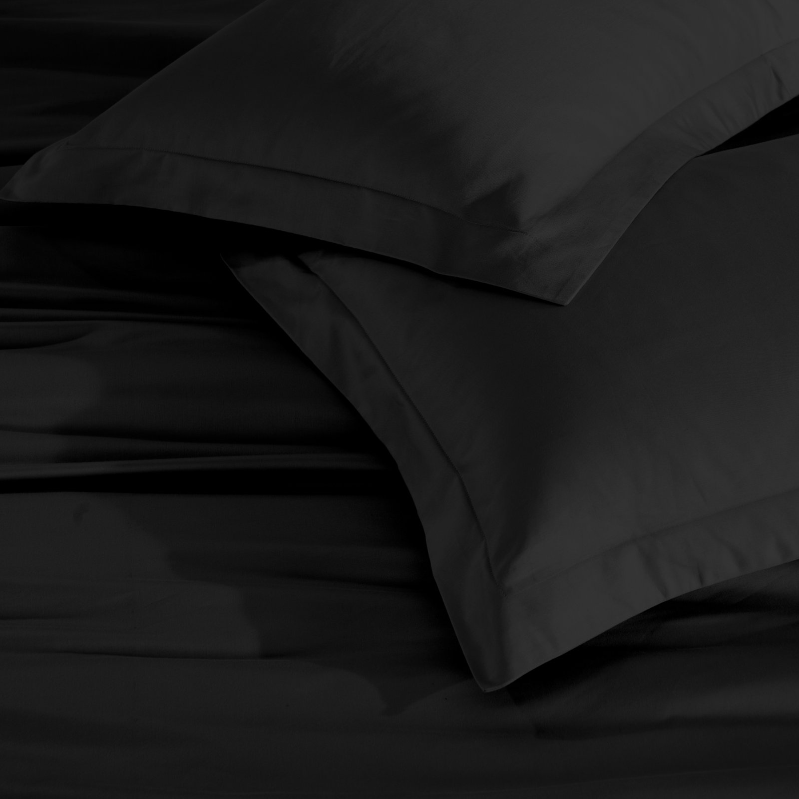 Egyptian Cotton Duvet Cover Set, Black, Full/Queen Duvet Cover + 2 Pillow Sham